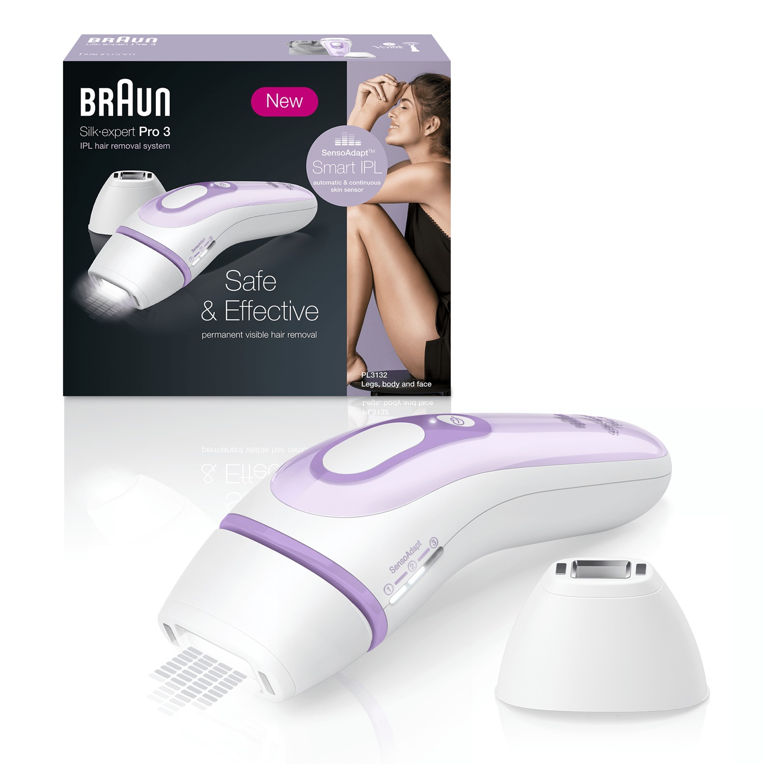Braun Silk-expert Pro 81677836 epilatore a luce pulsata Luce pulsata intensa (IPL) Lillà, Bianco