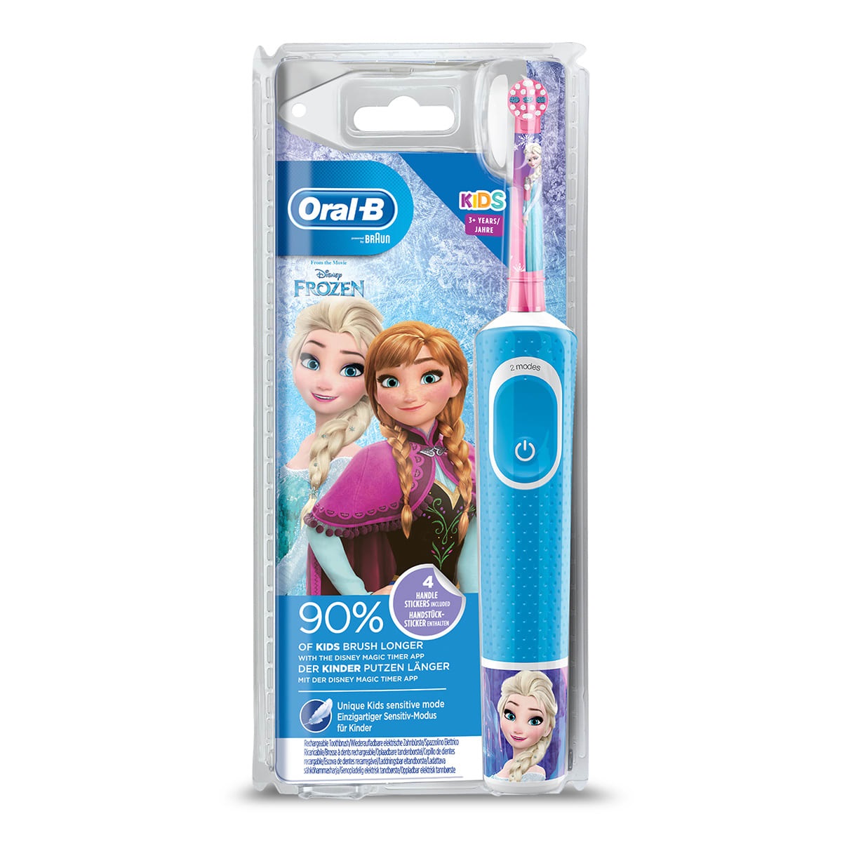 Oral-B Kids Frozen Spazzolino Elettrico Ricaricabile per Bambini dai 3 Anni, Setole Morbide, Delicato sulle Gengive, 1 Testina, Batteria Litio, Idea Regalo, Color Bianco/Ghiaccio