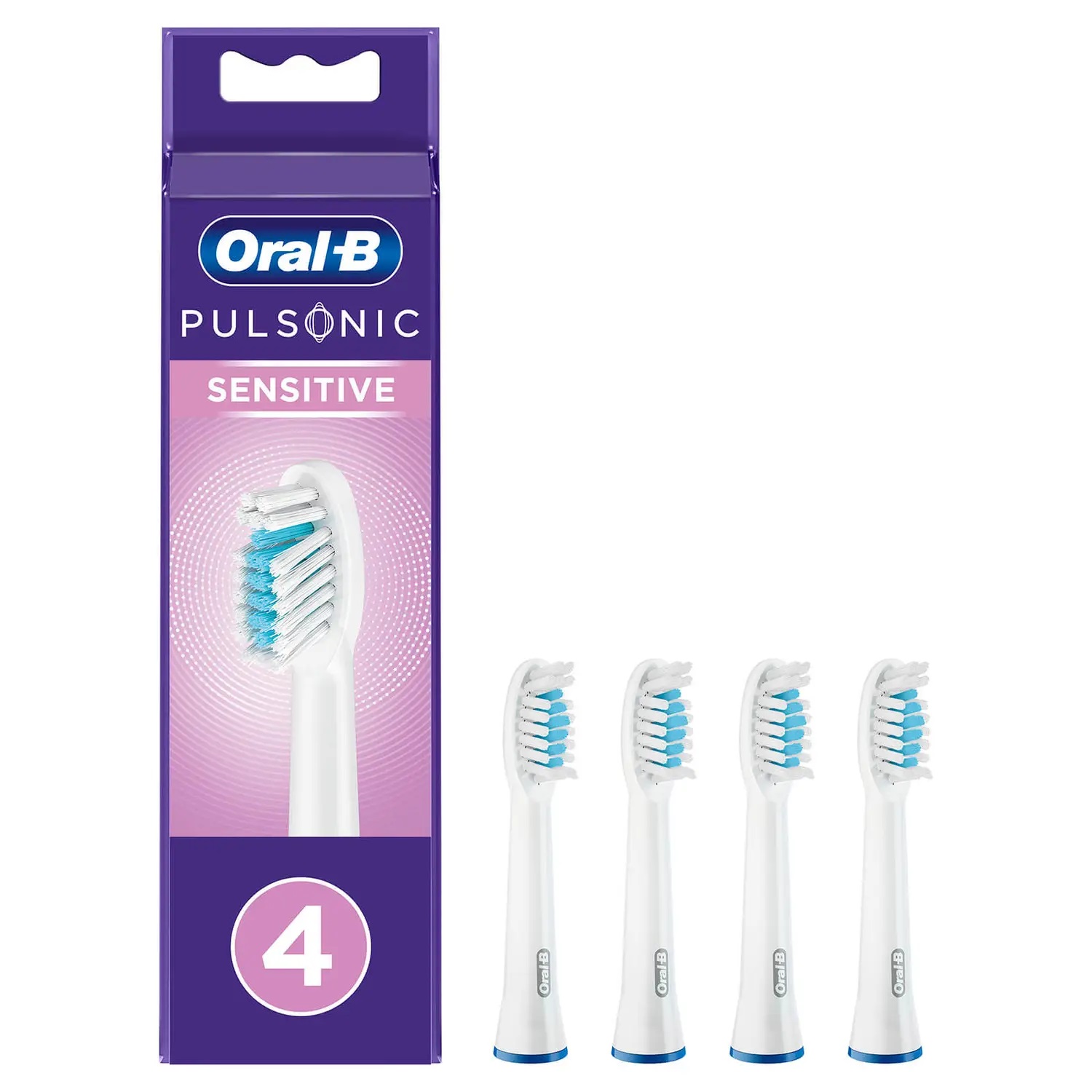 Oral-B Pulsonic Sensitive - Set di 4 testine di ricambio per spazzolino elettrico con tecnologia sonica