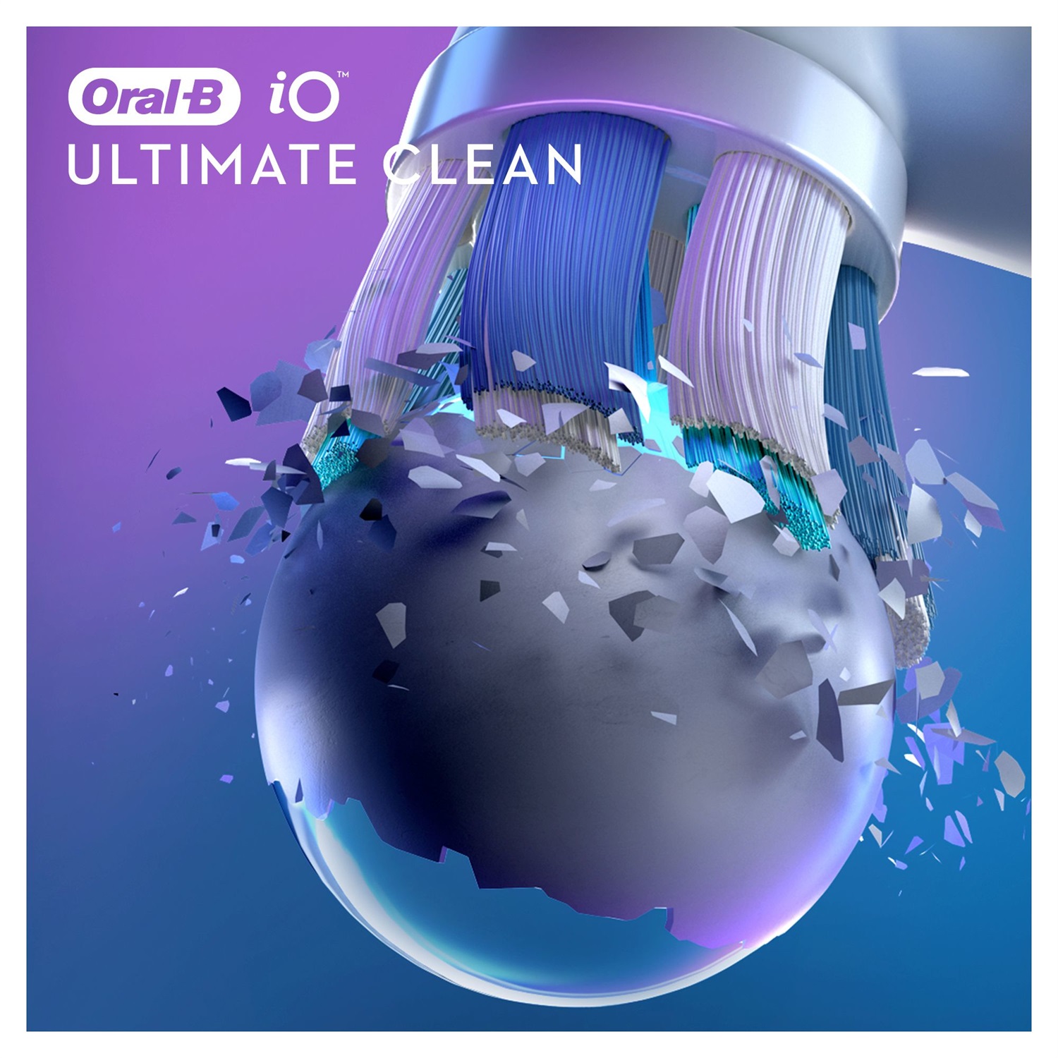 Oral-B iO Testine Di Ricambio Ultimate Clean - 2 Pezzi, Bianche, Rimozione Placca Fino al 100%
