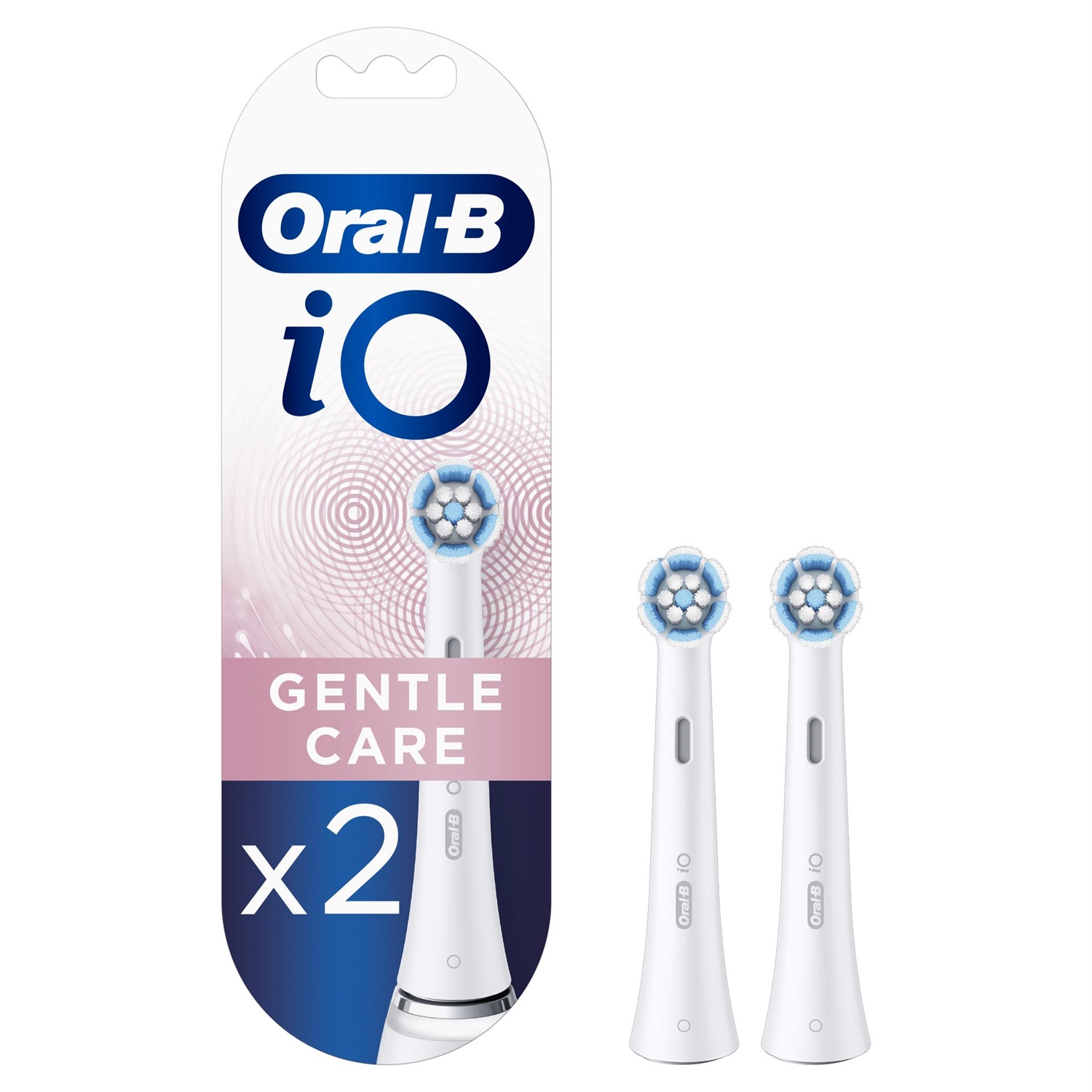 Oral-B iO Gentle Care Testine di Ricambio Bianche per Spazzolino Elettrico, Confezione da 2 Pezzi