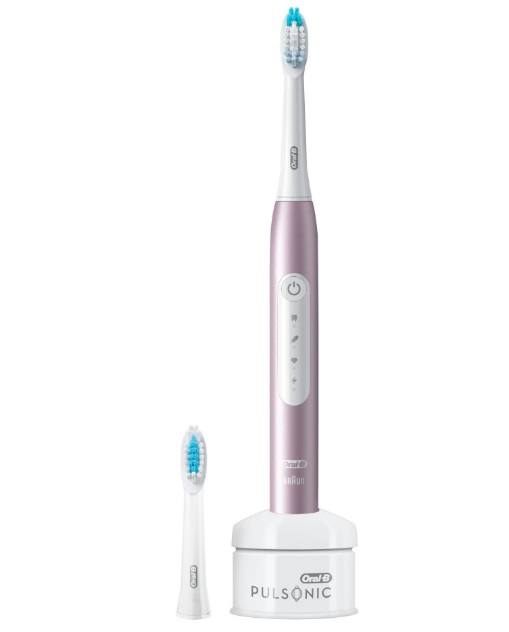 Oral-B Pulsonic Slim Luxe 4100 - Spazzolino elettrico sonico Oro Rosa con 3 modalità di pulizia, timer e 2 testine di ricambio
