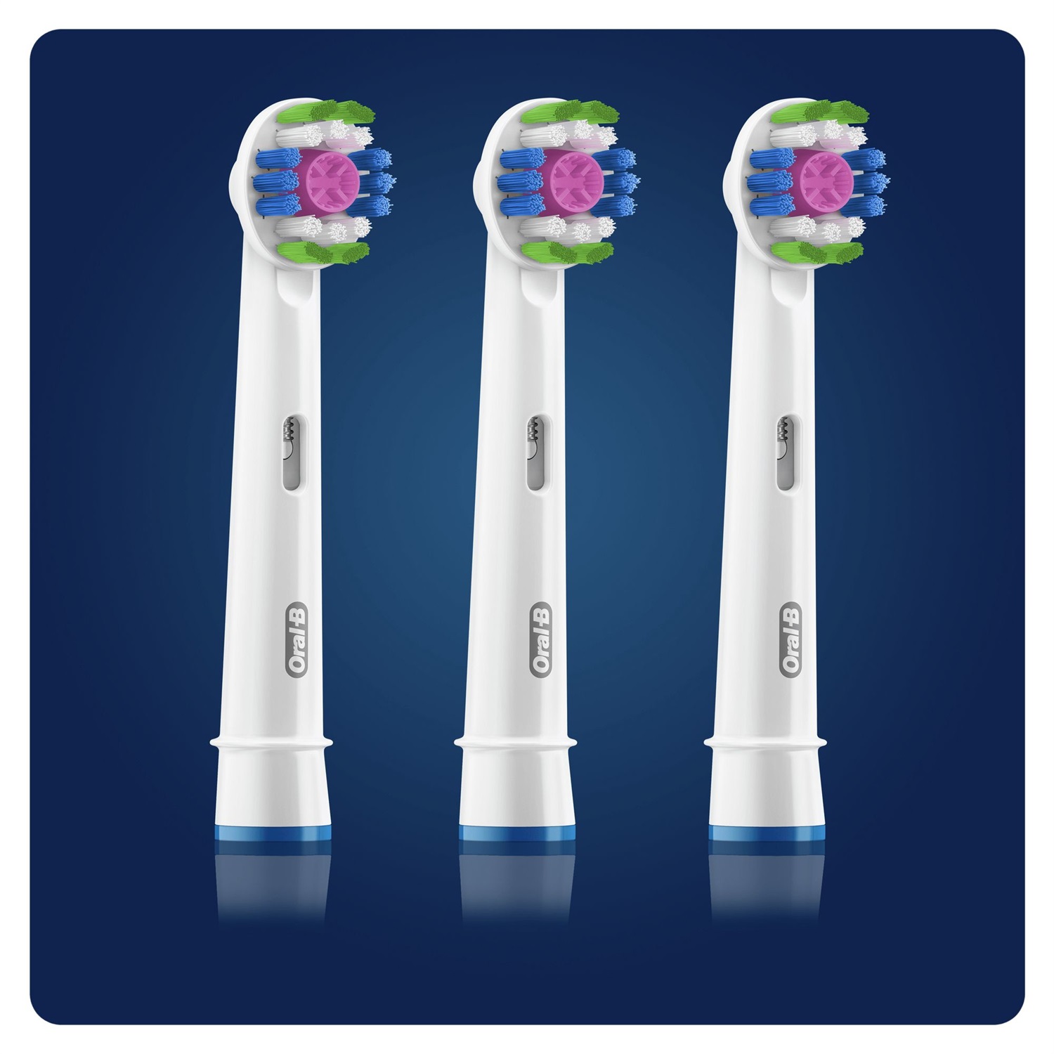 Oral-B 3D White Testine di Ricambio con Tecnologia CleanMaximiser, Confezione da 3 Pezzi, Compatibili con Spazzolini Oral-B