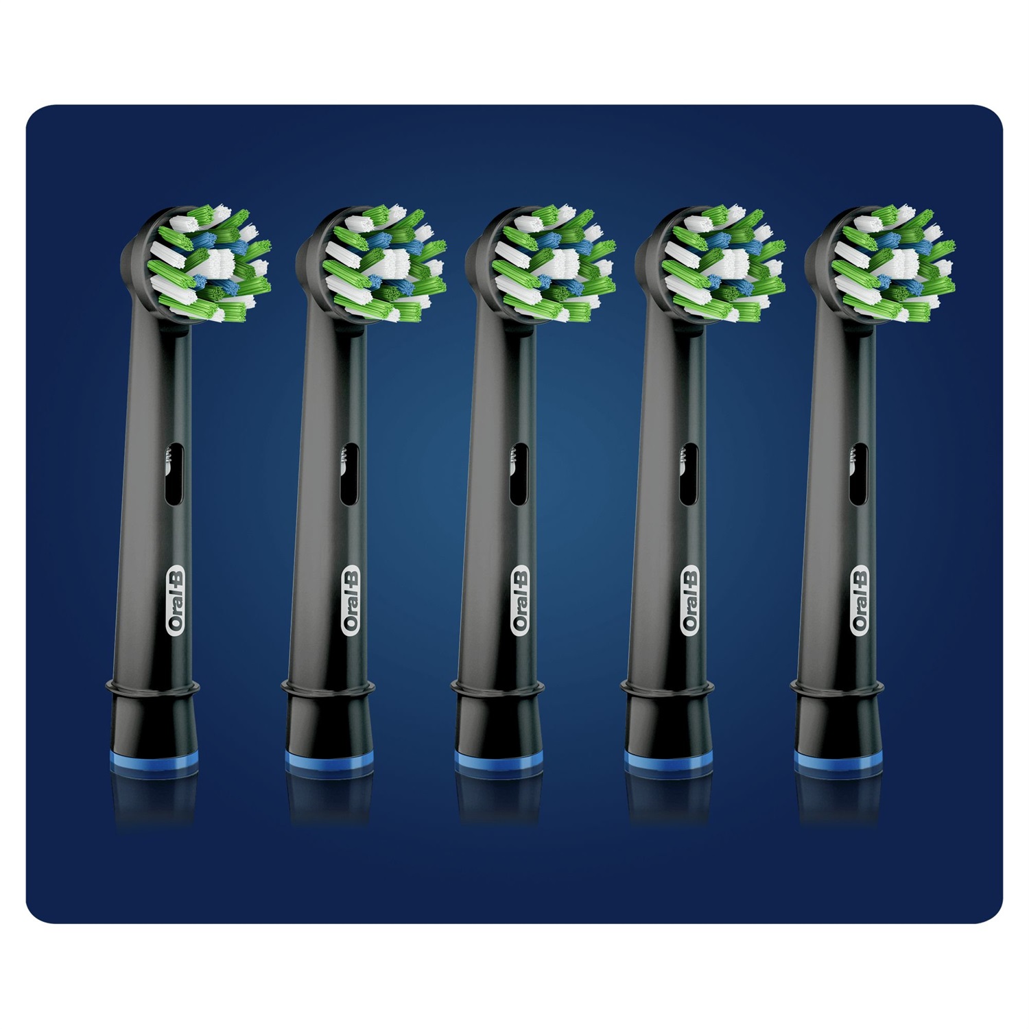 Oral-B CrossAction Testine di Ricambio Black Edition 5 Pezzi con Tecnologia CleanMaximiser - Rimozione della Placca Fino al 100% in Più