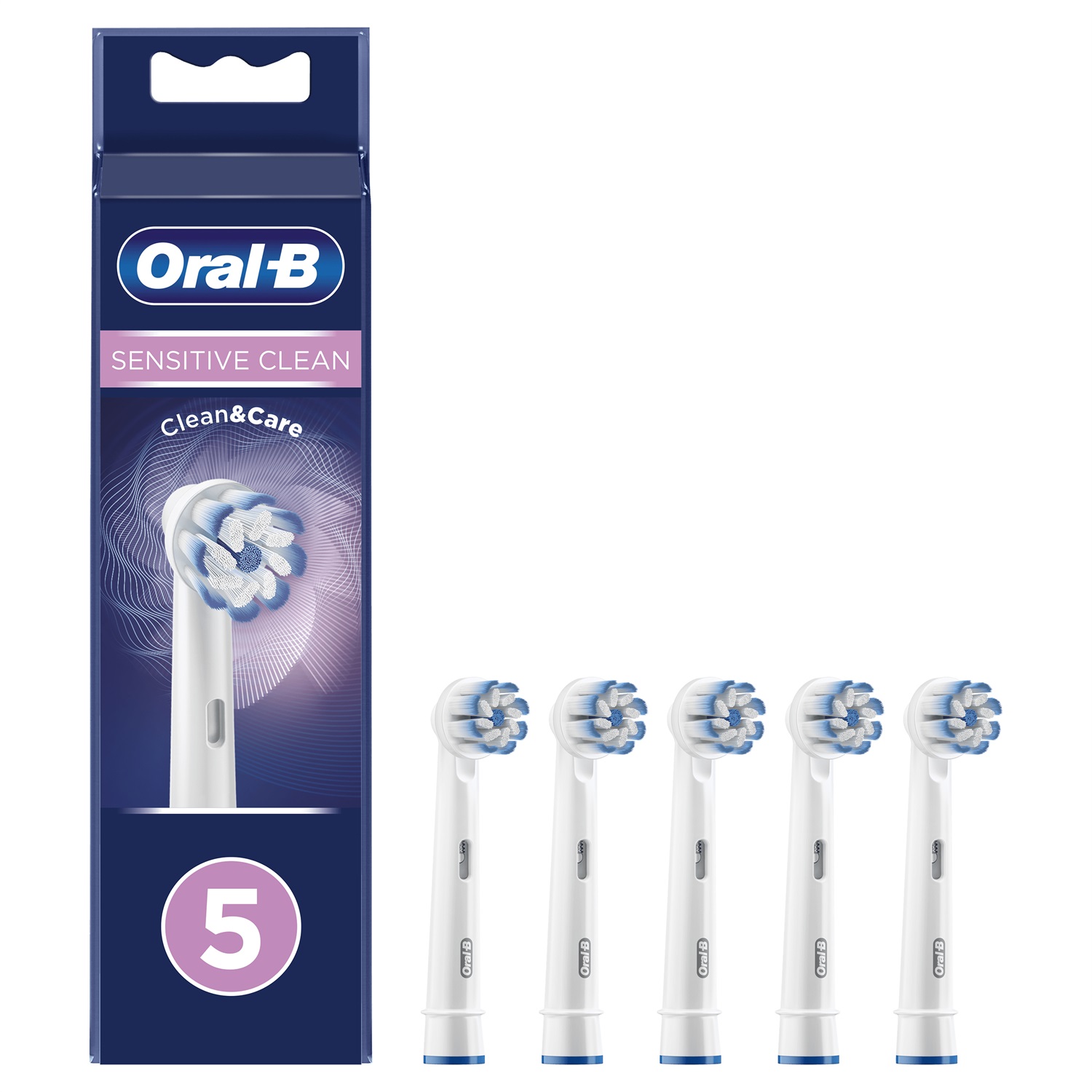 Oral-B Sensitive Clean Testine di Ricambio 5 Pezzi - Setole Ultrathin per Pulizia Delicata