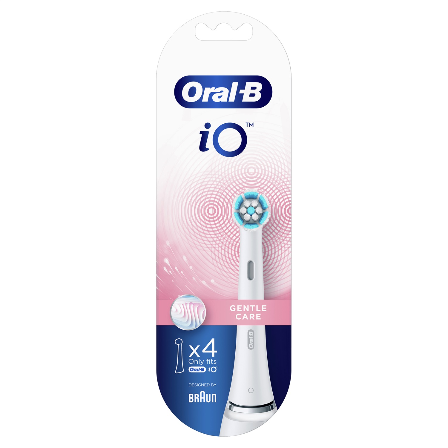 Oral-B iO Gentle Care Testine di Ricambio Bianche - 4 Pezzi per Pulizia Delicata di Gengive e Denti Sensibili