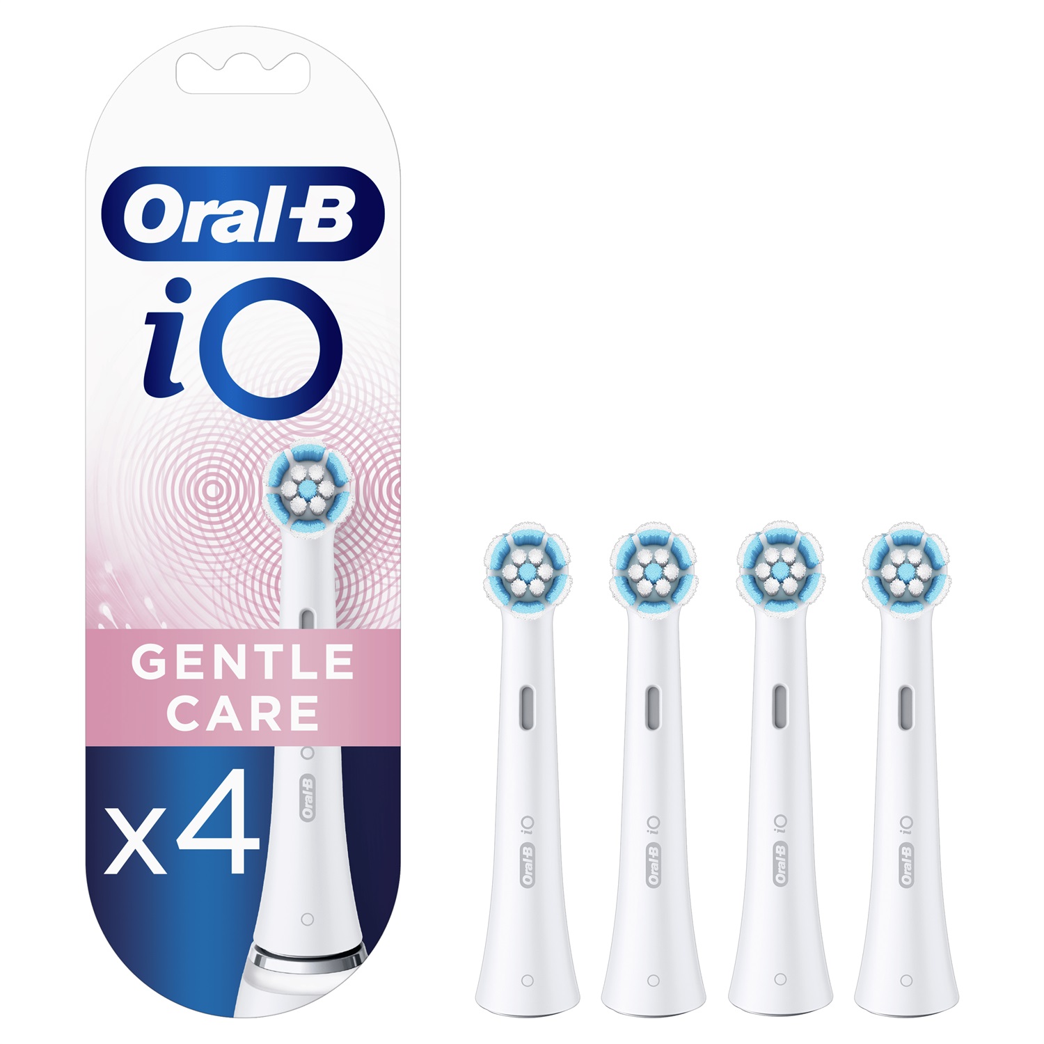 Oral-B iO Gentle Care Testine di Ricambio Bianche - 4 Pezzi per Pulizia Delicata di Gengive e Denti Sensibili