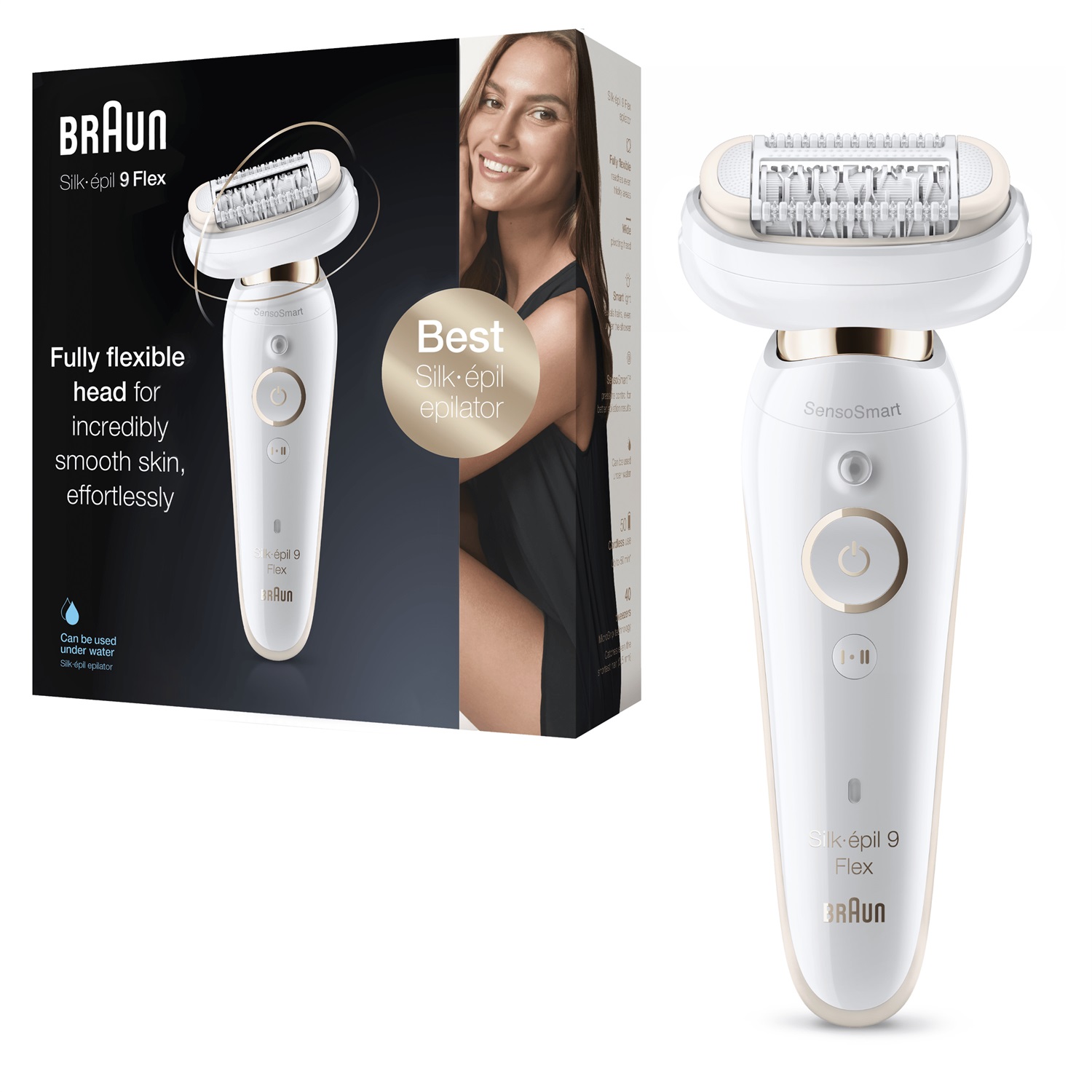 Braun Silk-épil 9 Flex SES 9001 - Epilatore Ricaricabile Wet & Dry con Testina Flessibile e Tecnologia 3D
