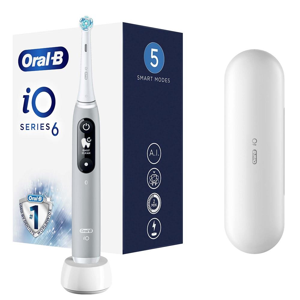 Oral-B iO 4210201381686 Spazzolino Elettrico Rotante Grigio con Modalità Intensa, Sensibile e Sbiancante