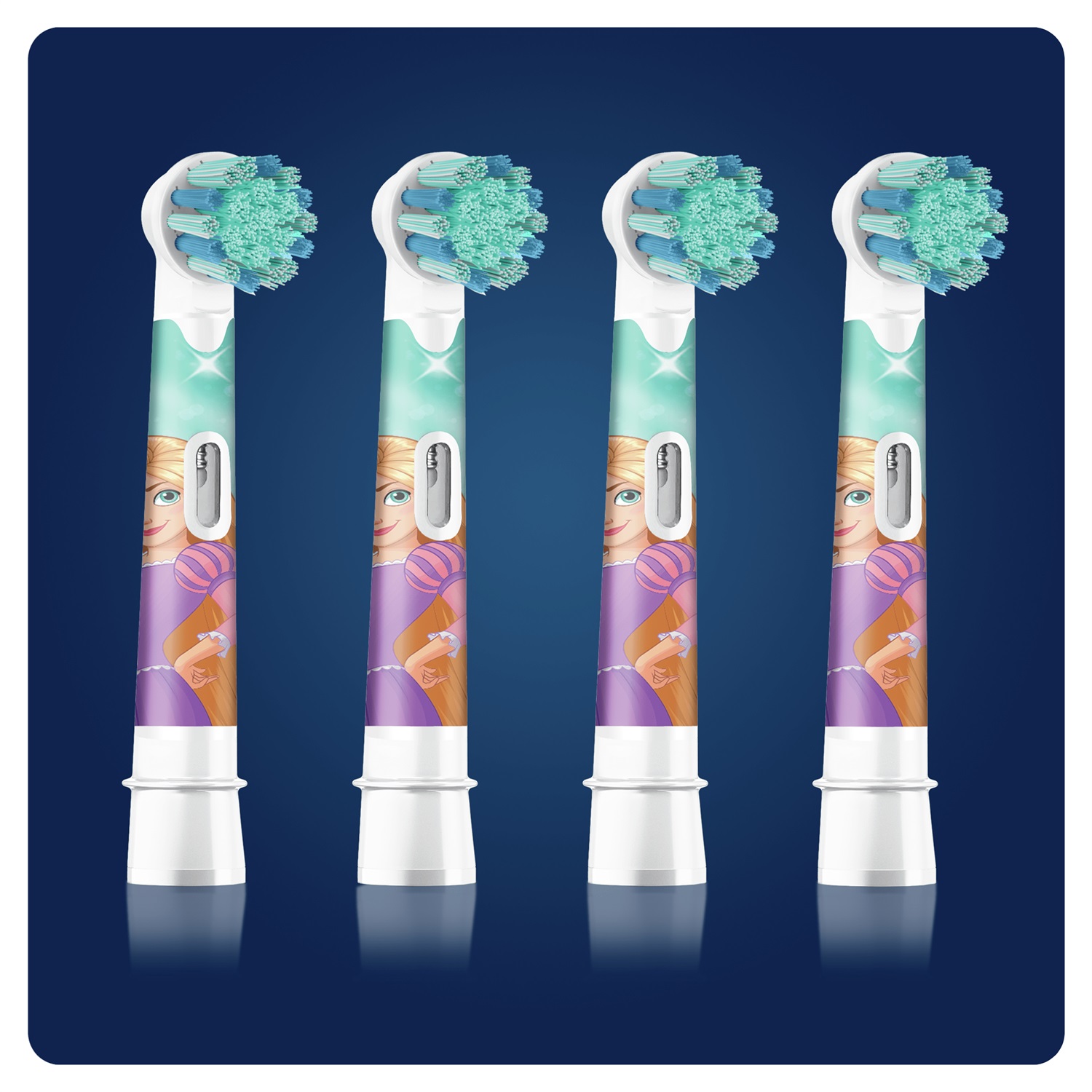 Oral-B Kids Testine di Ricambio per Spazzolino Elettrico, 4 Pezzi, Setole Extra Morbide, Tema Disney (Cars/Mickey/Princess)