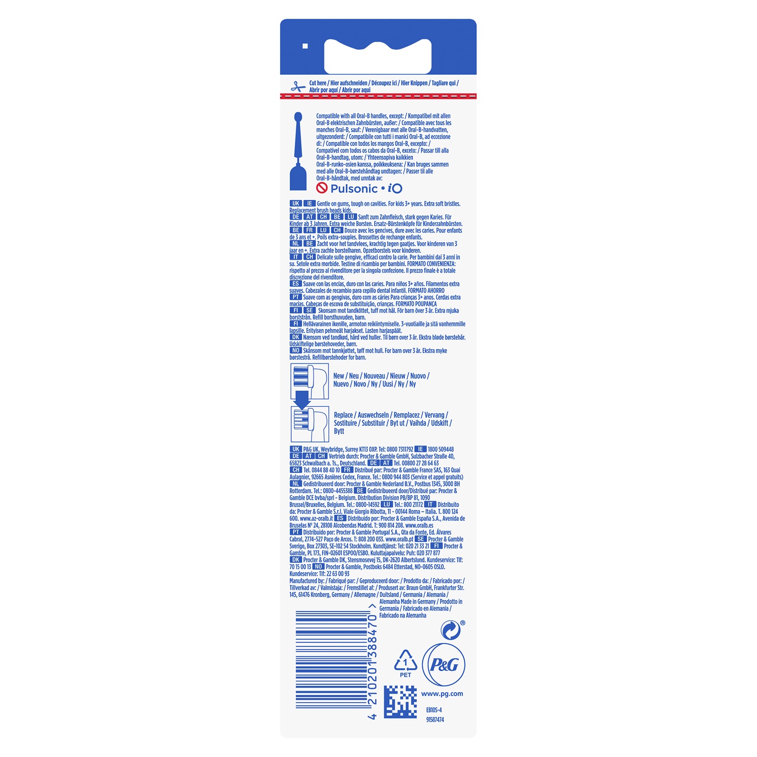 Oral-B Kids Spiderman Testine di Ricambio Extra Soft 4 Pezzi per Spazzolino Elettrico