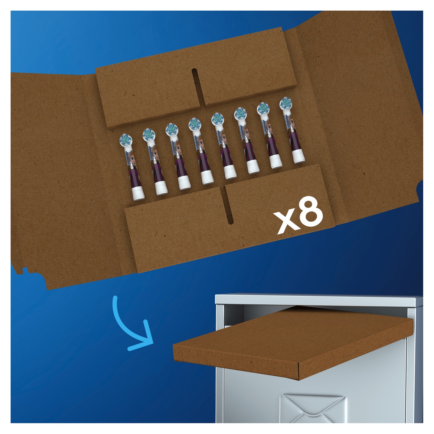 Oral-B Kids 81748472 Testine per Spazzolino Elettrico Frozen - Confezione da 8 Testine di Ricambio, Extra Morbide, per Bambini 3 Anni