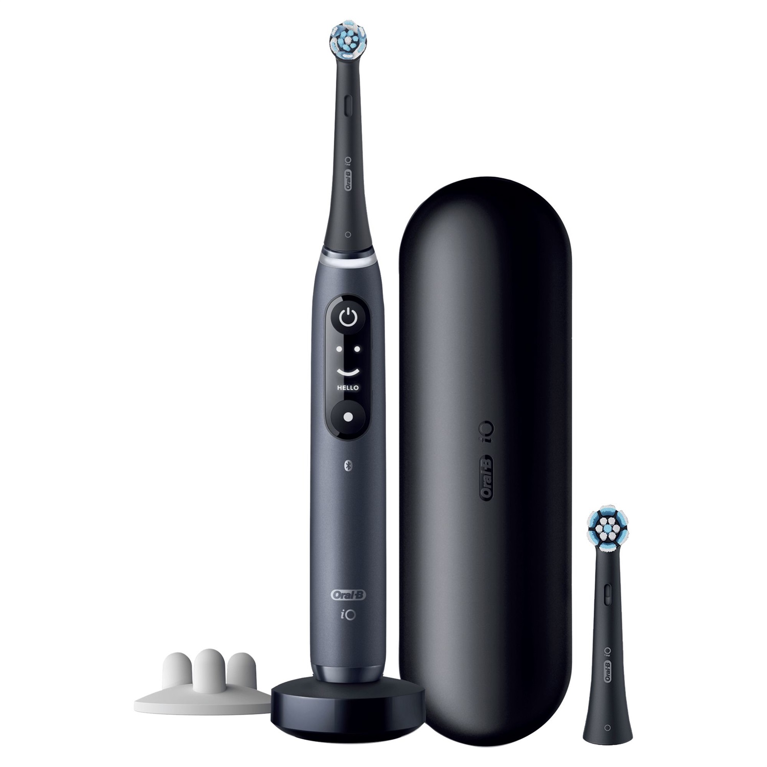 Oral-B iO 7S Spazzolino Elettrico Ricaricabile Nero con 2 Testine, Custodia Da Viaggio e Tecnologia Magnetica
