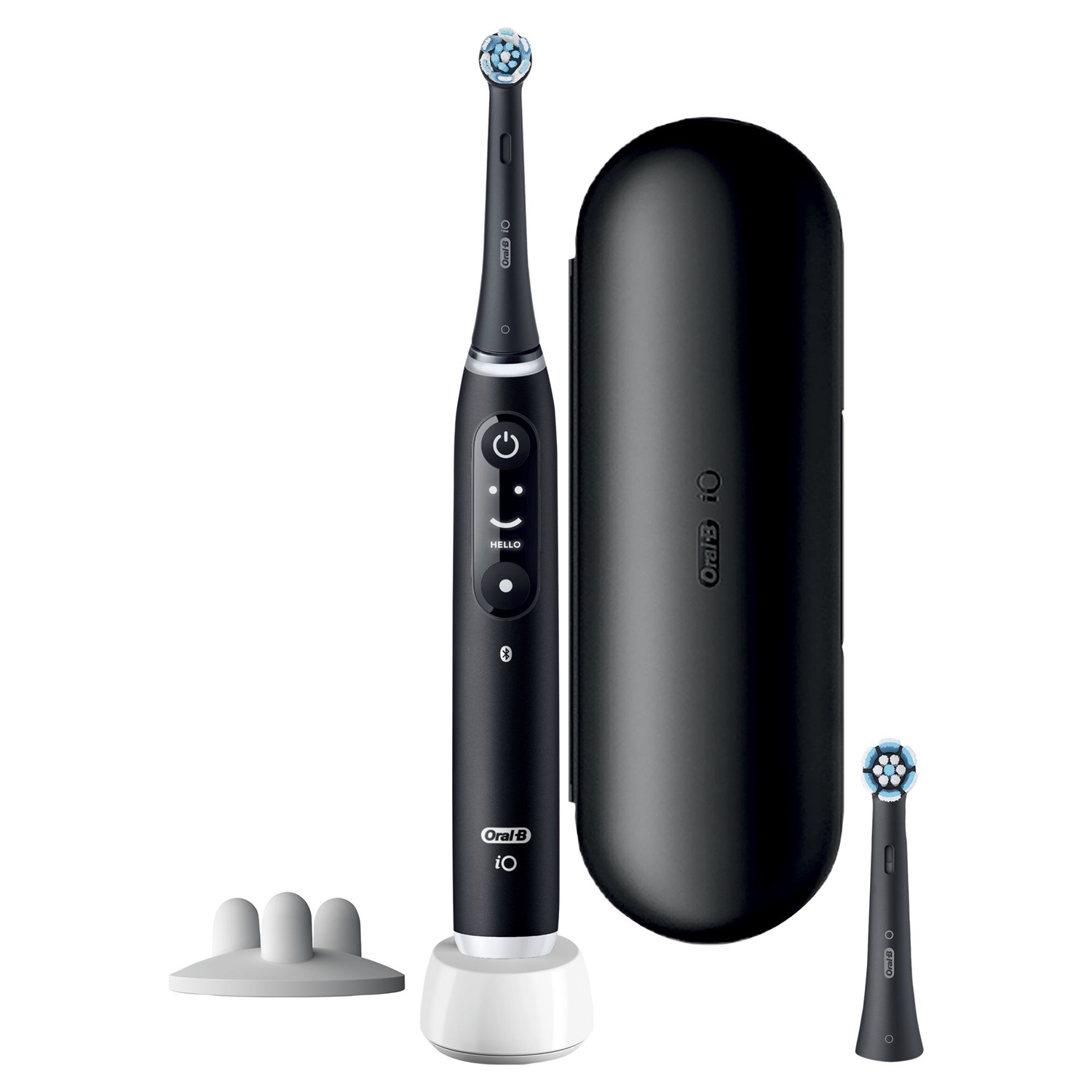 Oral-B iO Series 6 Spazzolino Elettrico Nero con 2 Testine di Ricambio e Custodia da Viaggio
