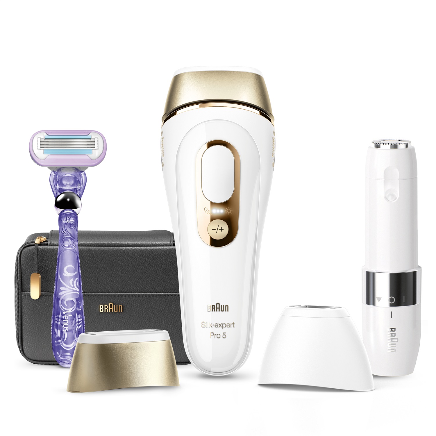 Braun Silk-expert Pro 5 IPL5149 - Epilatore IPL Donna/Uomo con Luce Pulsata Intensa, Testa di Precisione Ampia e Rasoio Venus, Bianco/Oro