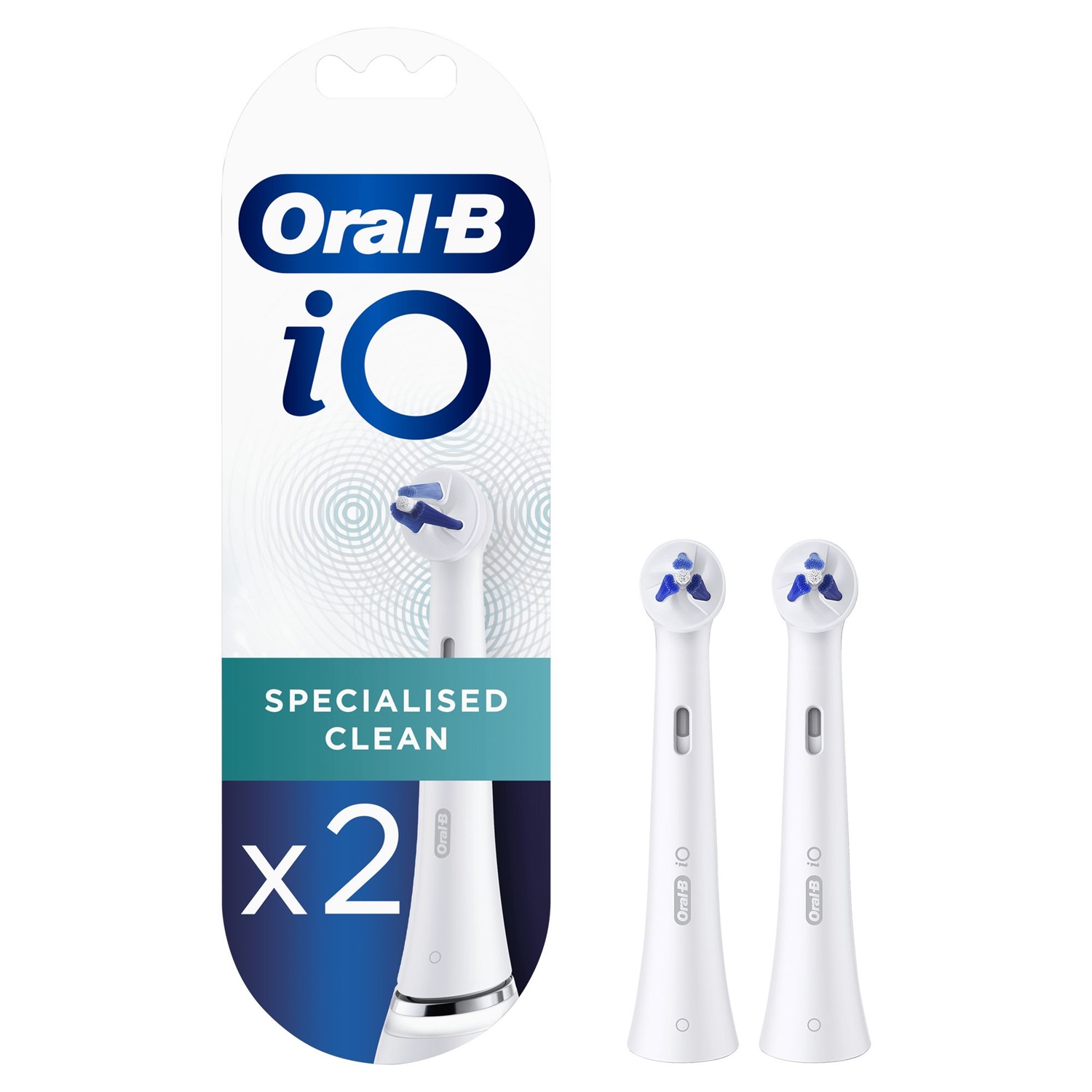 Oral-B iO Specialised Clean - Testine di Ricambio con Setole di Precisione, Confezione da 2 Pezzi