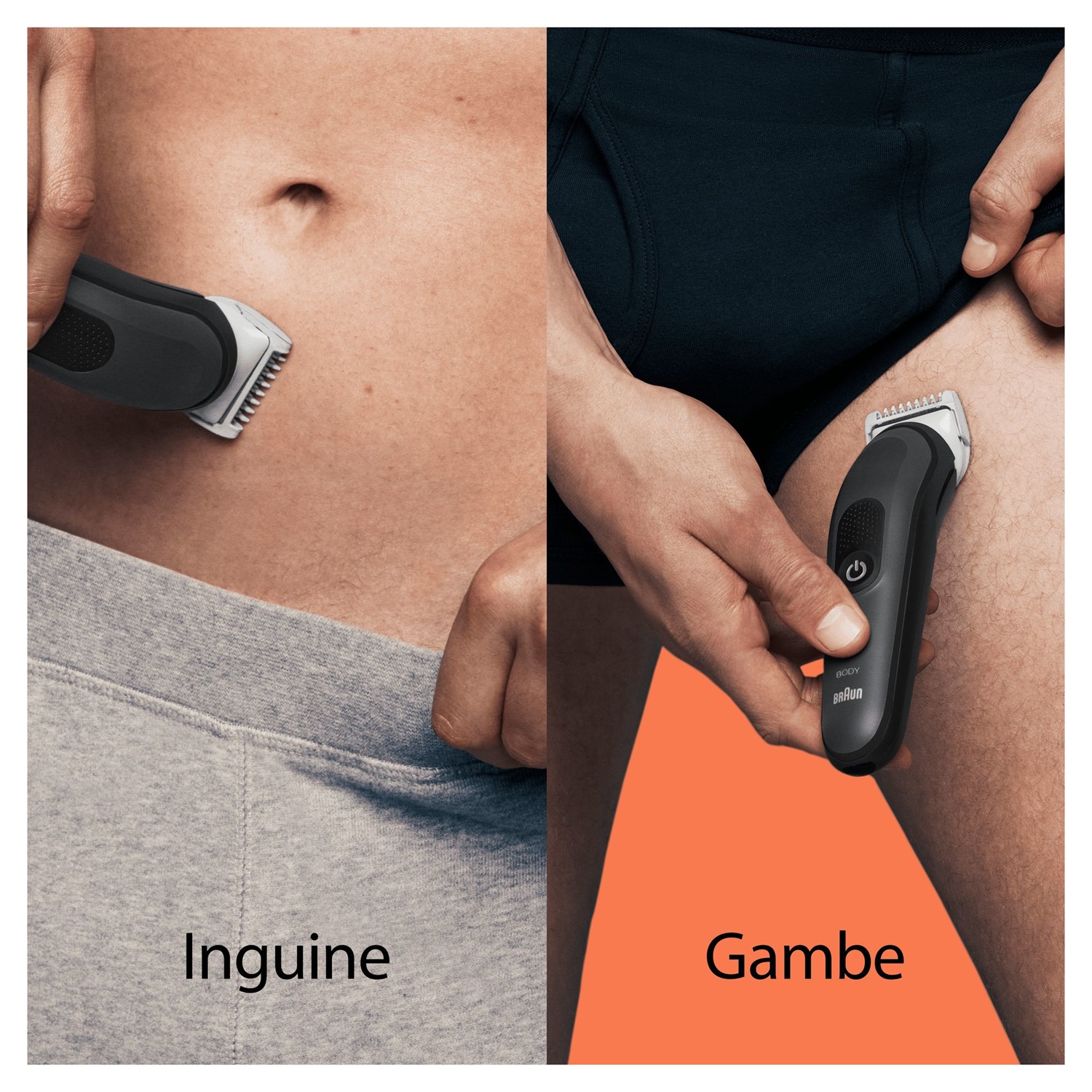 Braun BodyGroomer BG3340 Rifinitore Corpo Nero/Grigio - Ricaricabile, Autonomia 80 Minuti, Tecnologia SkinShield