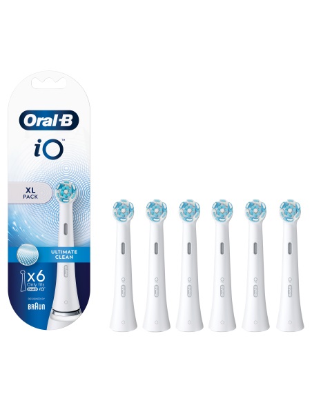 Oral-B iO Set di 6 Testine di Pulizia per Spazzolino Elettrico - Tecnologia iO, Pulizia Delicata e Clinicamente Testato