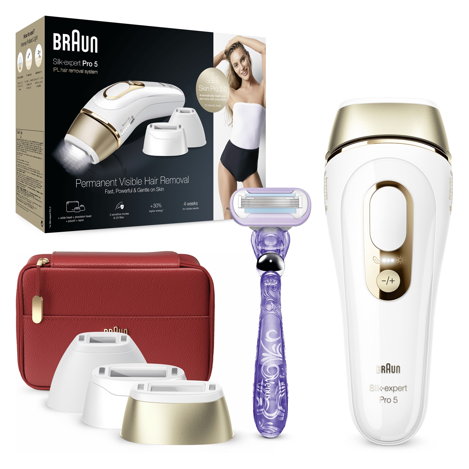 Braun Silk-expert Pro Silk·expert Pro 5 PL5267 Luce pulsata intensa (IPL) Oro, Bianco
