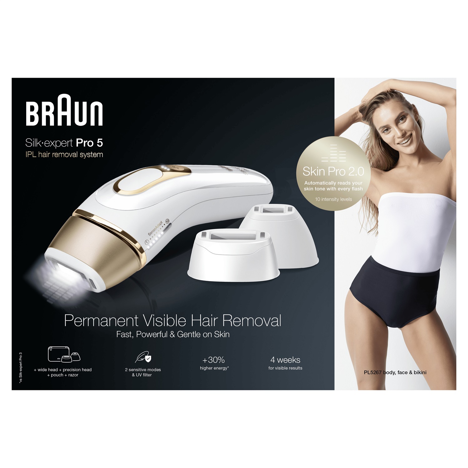 Braun Silk-expert Pro Silk·expert Pro 5 PL5267 Luce pulsata intensa (IPL) Oro, Bianco