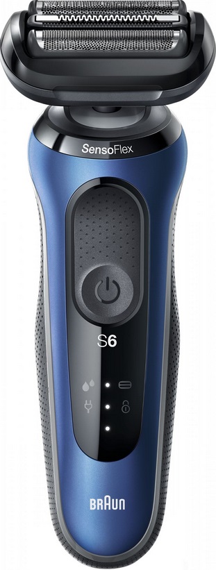 Braun Series 6 61-B1200s Rasoio Elettrico Wet & Dry con Testina SensoFlex e 3 Lame Flessibili - Nero/Blu
