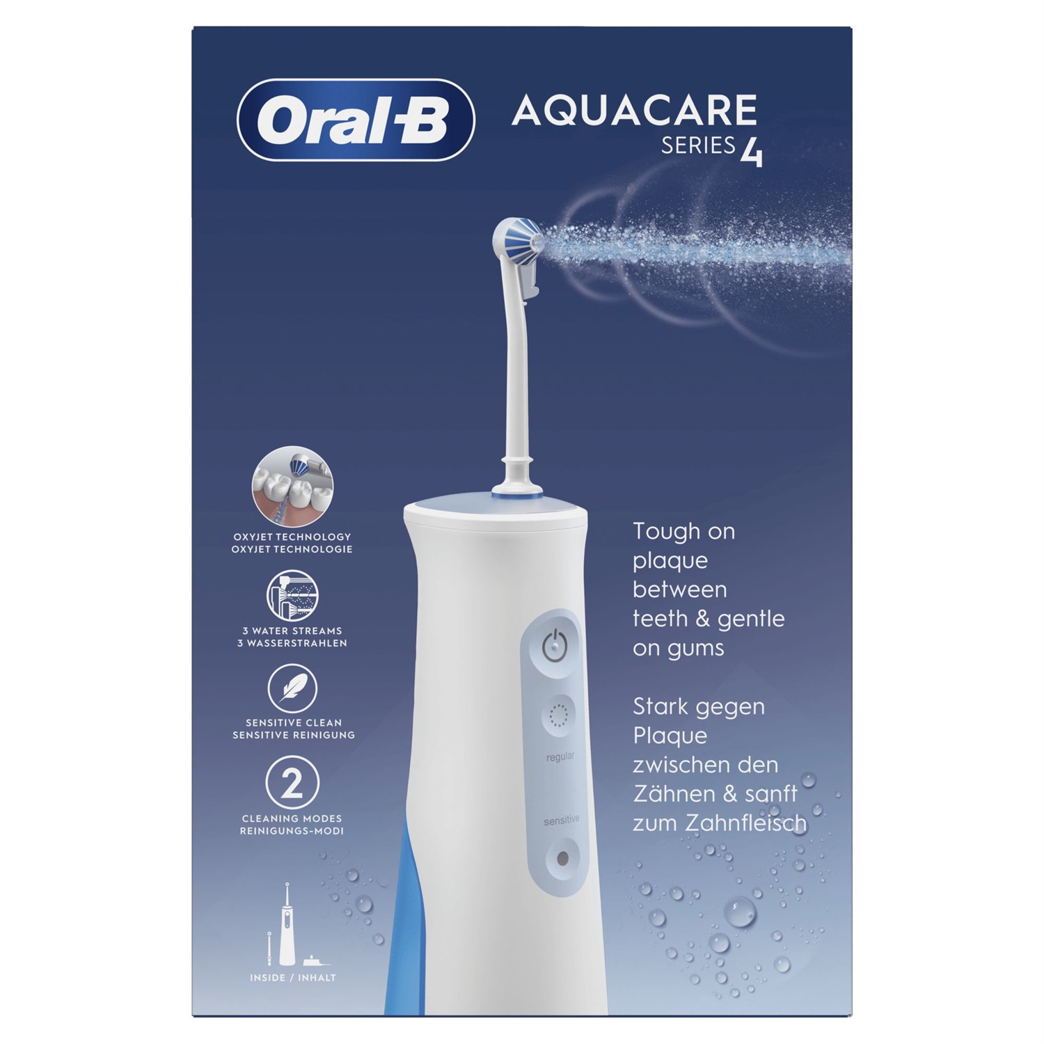 Oral-B AquaCare 4 Idropulsore Portatile con Tecnologia Oxyjet - Pulizia Profonda e Massaggio Gengivale