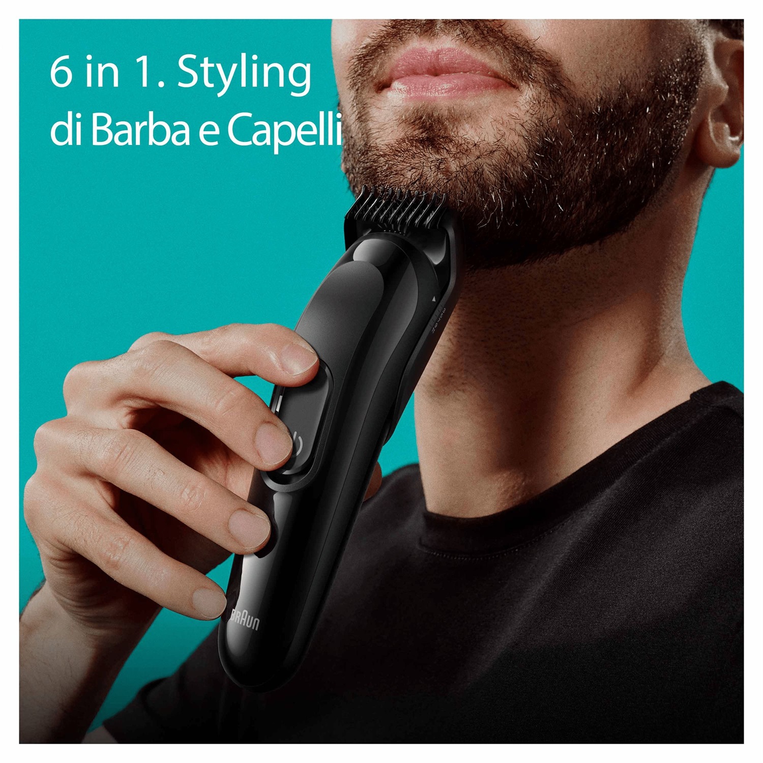 Braun Series 3 MGK3410 Kit Per Lo Styling 6-in-1, Nero, Ricaricabile, Autonomia di 50 Minuti, Lunghezza Taglio da 1 mm a 2,1 cm