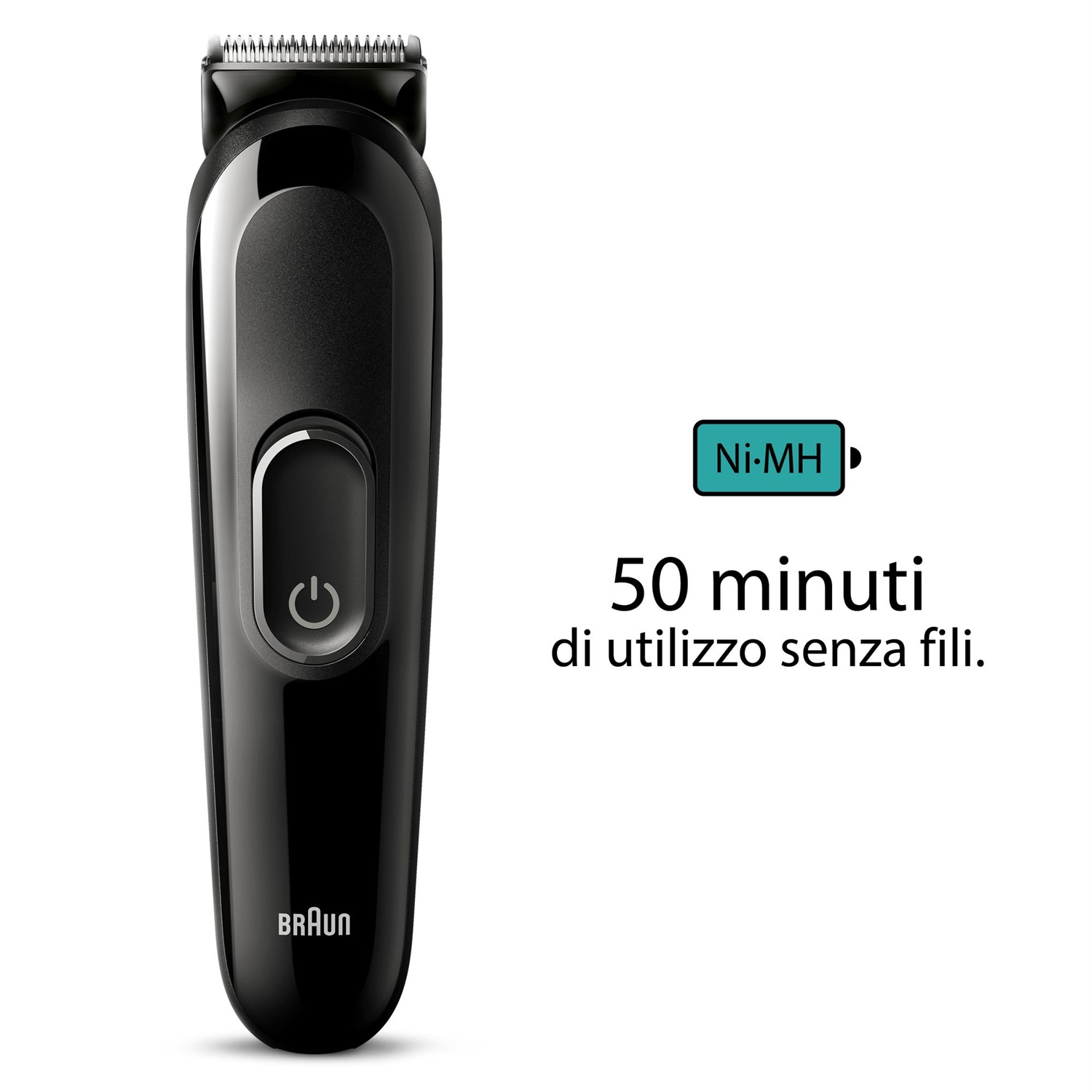 Braun Series 3 MGK3410 Kit Per Lo Styling 6-in-1, Nero, Ricaricabile, Autonomia di 50 Minuti, Lunghezza Taglio da 1 mm a 2,1 cm