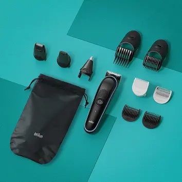 Braun MGK5445 Regolabarba e Tagliacapelli Uomo 10-in-1 Nero - Rasoio Elettrico per Barba, Capelli, Corpo, Naso e Orecchie con 100 Minuti di Utilizzo Senza Fili