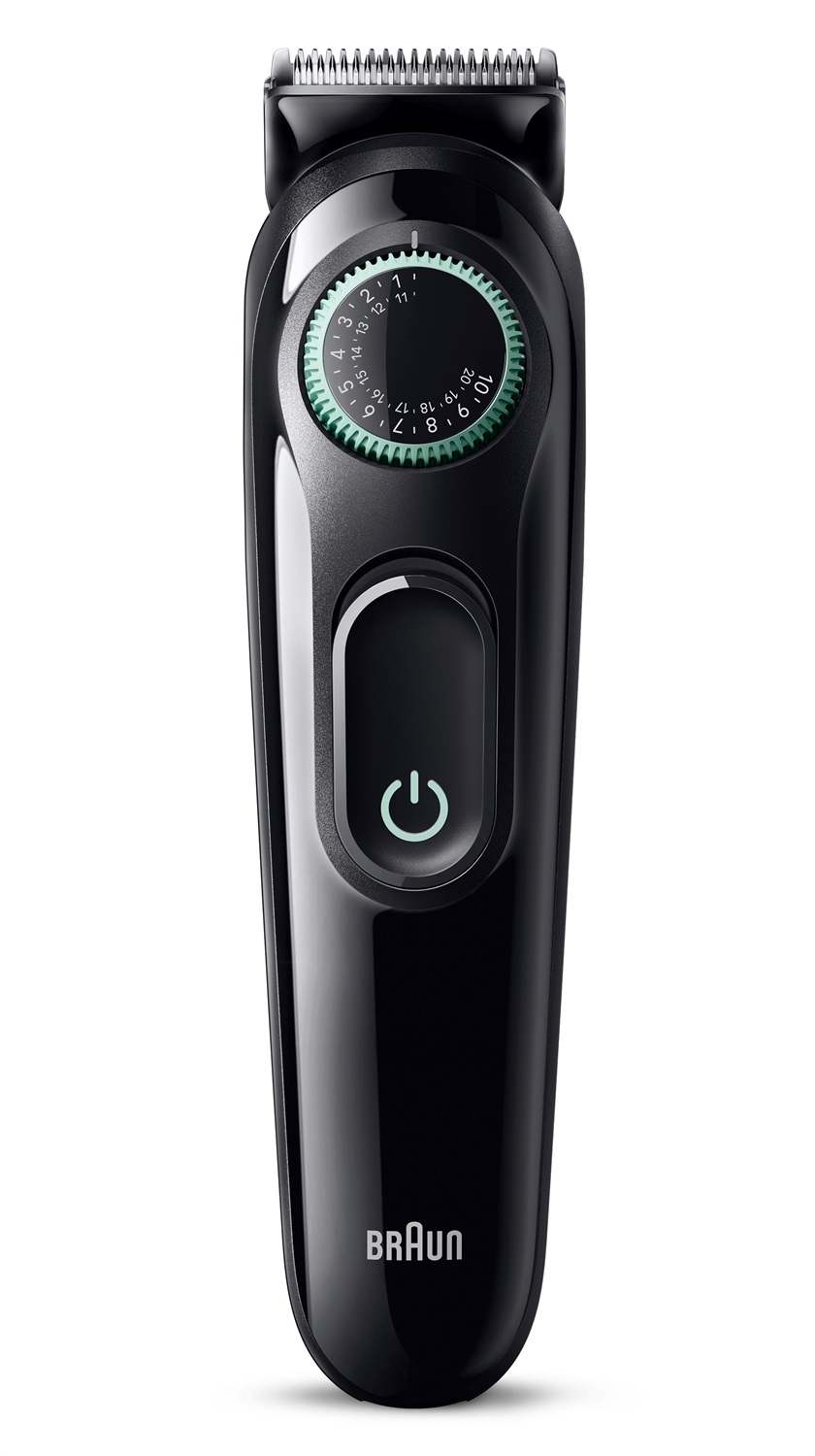 Braun BeardTrimmer 3 BT3421 - Regolabarba Elettrico Nero con Lama Ultra Affilata, 40 Lunghezze, 50 Minuti di Utilizzo Senza Fili