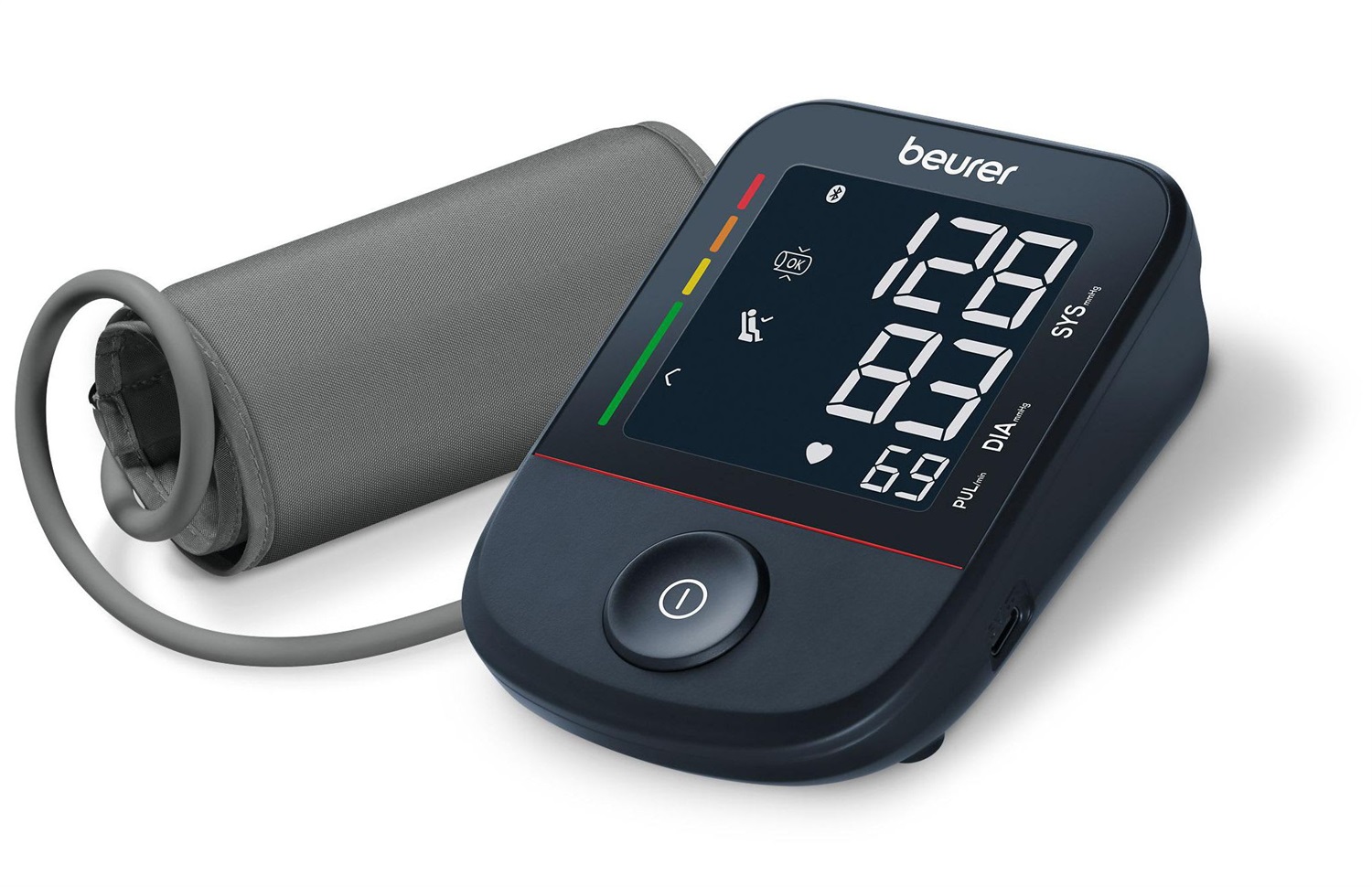 Beurer BM 48 Misuratore di Pressione da Braccio Automatico con Bluetooth, Rilevazione Aritmie, Ampio Display e Connessione all'App