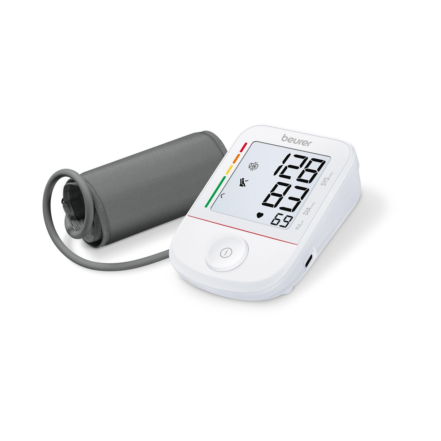 Beurer BM 38 Misuratore di Pressione da Braccio Elettronico - Funzionamento con un Solo Pulsante, Display XL, Rilevazione Aritmie, Misurazione Precisa