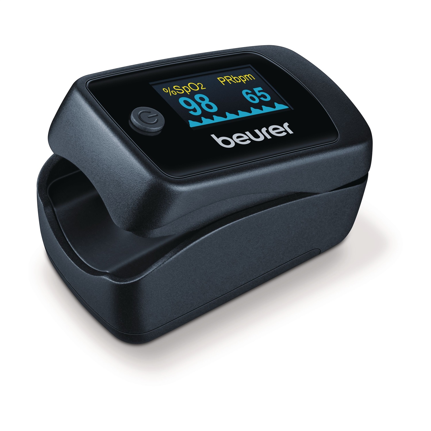 Beurer PO 45 Saturimetro Professionale da Dito - Monitoraggio SpO2, Frequenza Cardiaca e Indice di Perfusione con Display a Colori e Spegnimento Automatico