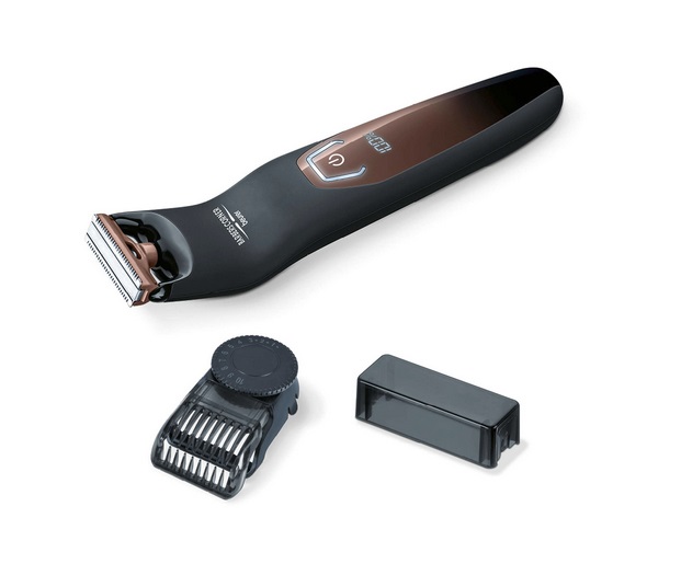 Beurer HR 6000 BodyGroomer Rasoio Uomo per Viso e Corpo con Doppia Lama Flessibile, Batteria Ricaricabile, Utilizzo Wet e Dry e Pettine Regolabile in 13 Lunghezze