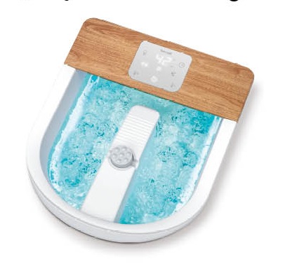 Beurer FB 65 Idromassaggiatore Plantare con Riscaldamento dell'Acqua, Illuminazione Ambiente, Unità per Pedicure Rotante e Vibrazione Rilassante