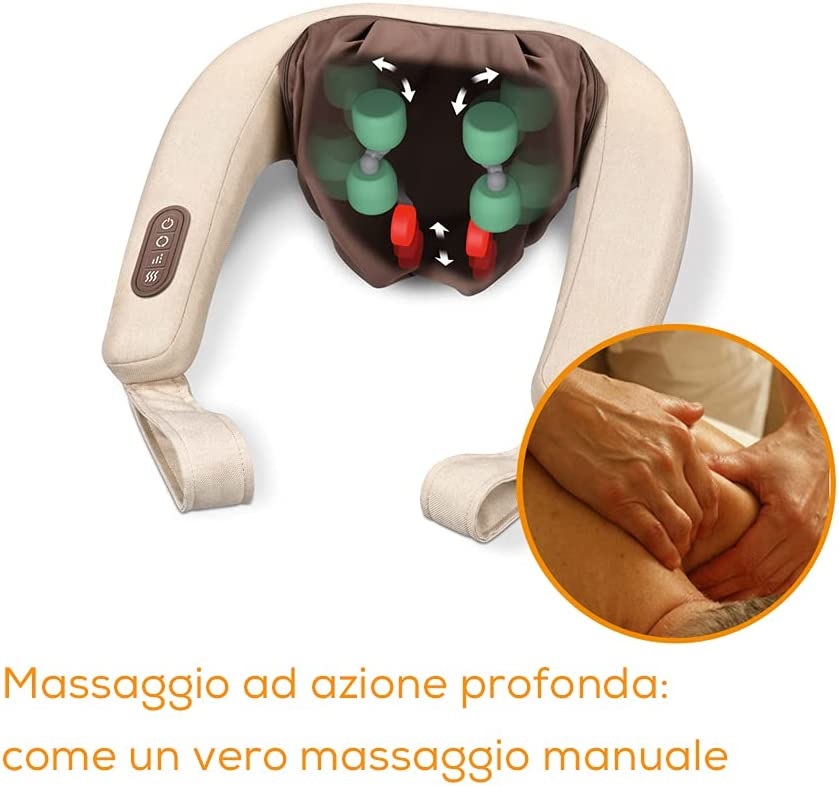 Beurer MG 153 Massaggiatore Cervicale 4D con Calore Attivabile, Rivestimento Lavabile e Spegnimento Automatico