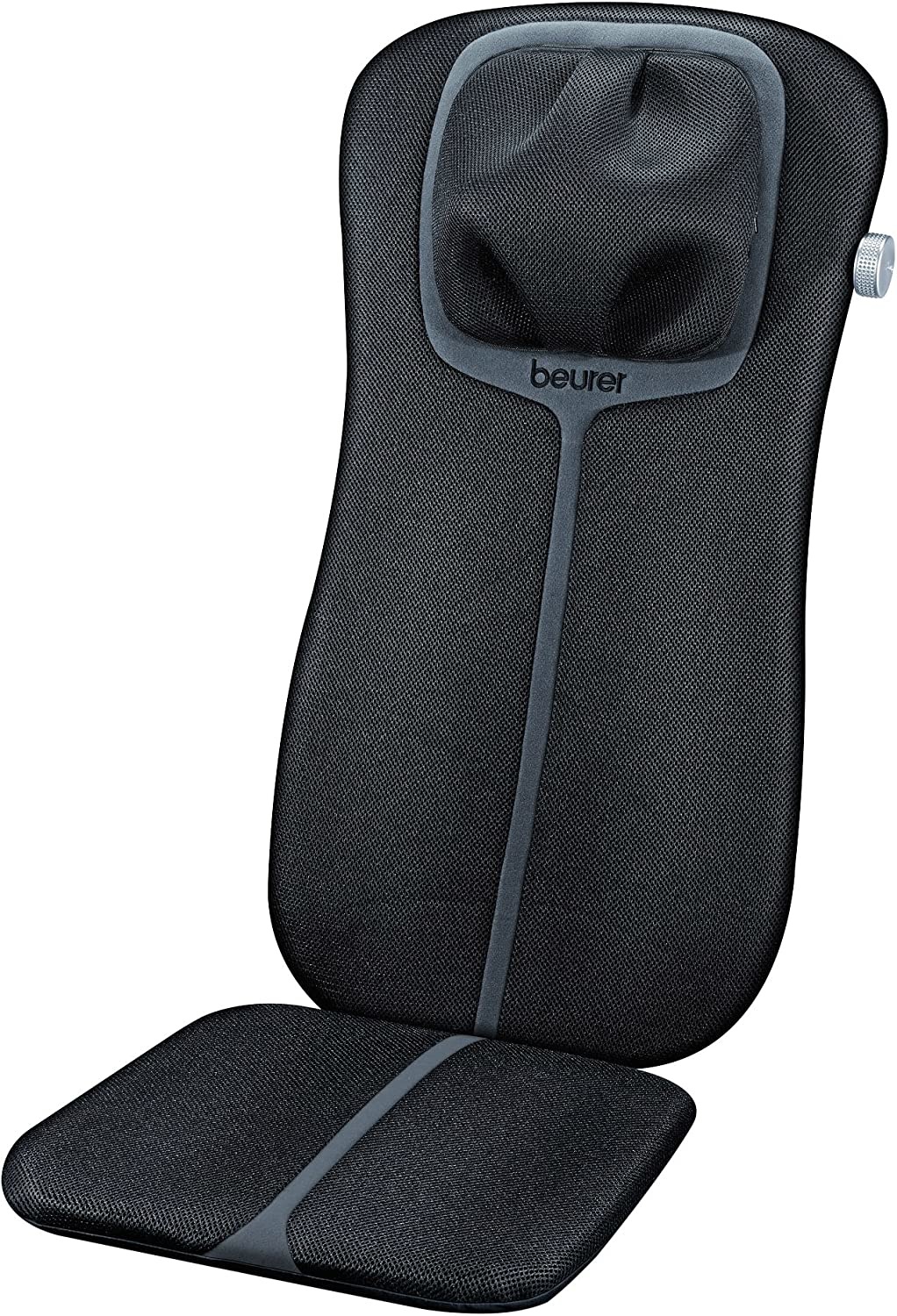 Beurer MG 254 2 in 1 - Coprisedile per Massaggio Shiatsu a Schiena e Cervicale con 4 Teste Rotanti, 2 Elementi Massaggianti e Funzione di Riscaldamento Attivabile