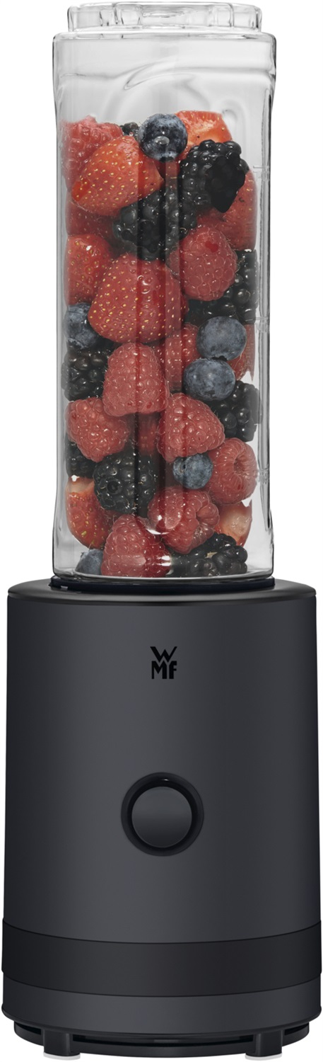WMF Frullatore Smoothie-to-go 300 W, 0,6 L, Nero profondo, Frullatore per sportivi con lame in acciaio inossidabile, senza BPA, lavabile in lavastoviglie