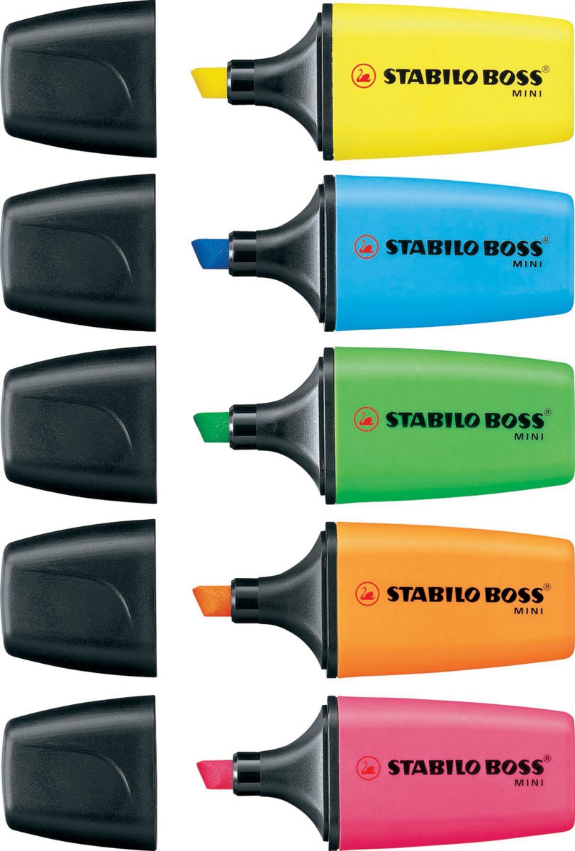 Stabilo Evidenziatore Boss Mini Verde - Punta a Scalpello, Tratto 2-5 mm, Conf. 10 Pz.