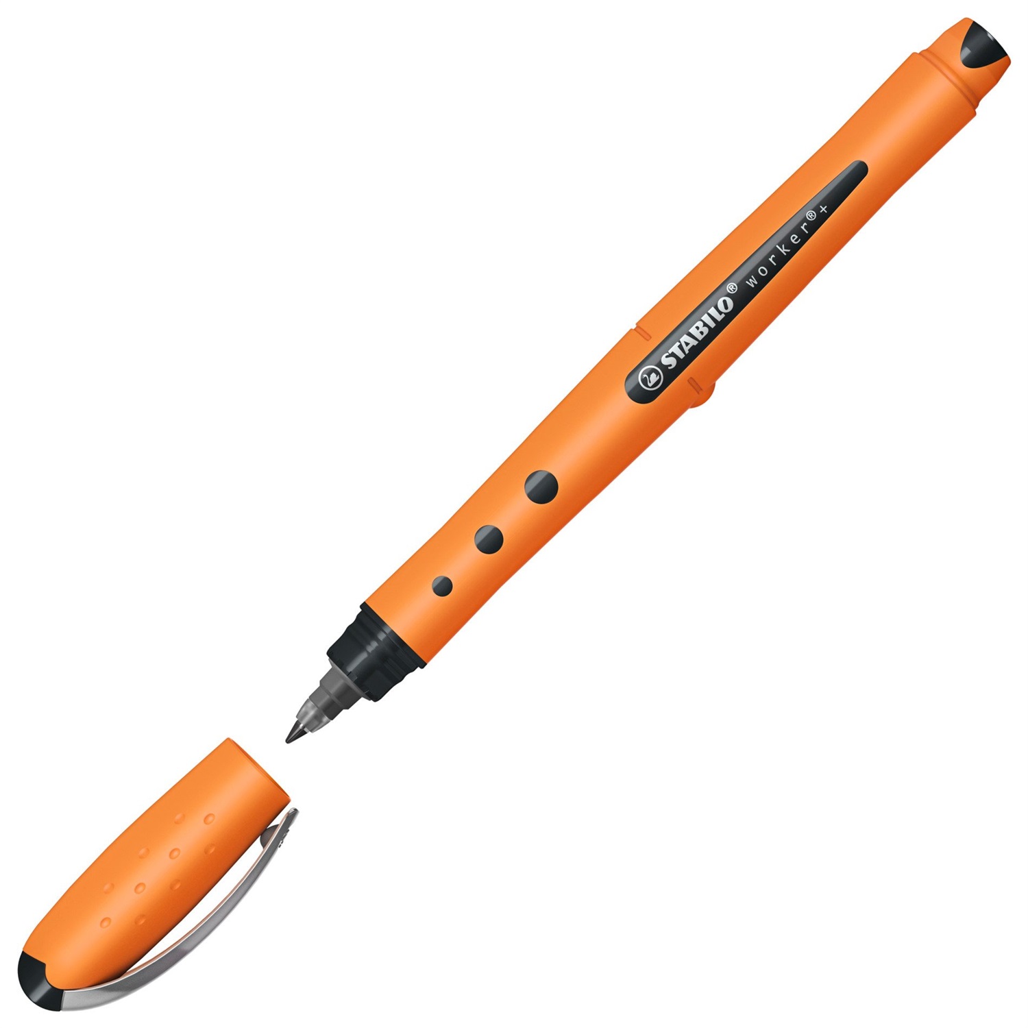 STABILO worker Penna Roller 0,5 mm Nero - Inchiostro Liquido, Impugnatura Antiscivolo