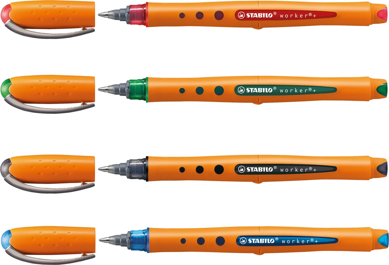 STABILO worker Penna Roller 0,5 mm Nero - Inchiostro Liquido, Impugnatura Antiscivolo