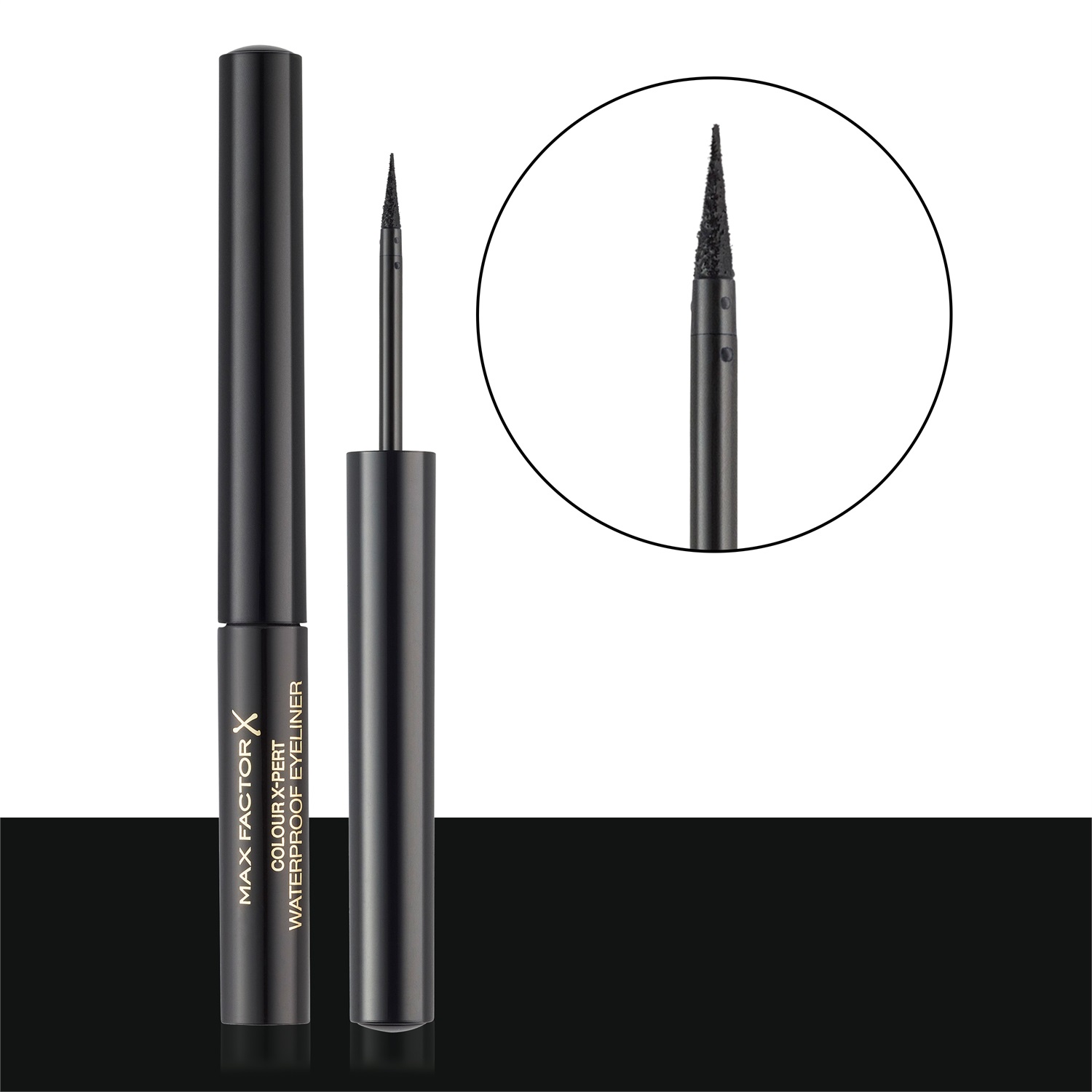 Max Factor Colour X-pert Eyeliner Liquido Waterproof 001 Deep Black, 2ml - Colore Intenso con Applicatore di Precisione