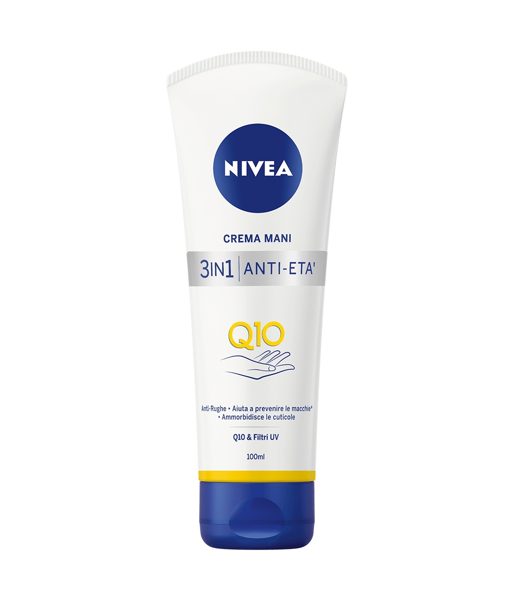 NIVEA Crema Mani 3in1 Anti-Età Q10 Idratante Antirughe e Antimacchie 100 ml