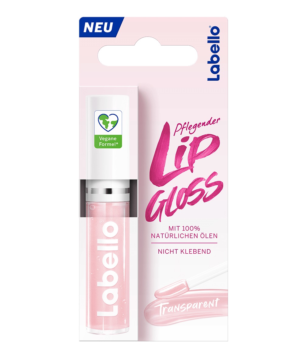 Labello Lip Gloss Nutriente Trasparente 5,5 ml - Lucidalabbra Idratante per Labbra Naturali e Lucide