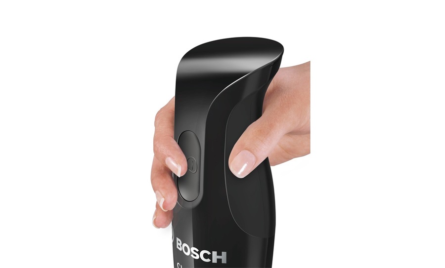Bosch MSM2650B Frullatore a Immersione 600 W Nero con Impugnatura Ergonomica, Lama in Acciaio Inox, Tritatutto e Frusta Inclusi