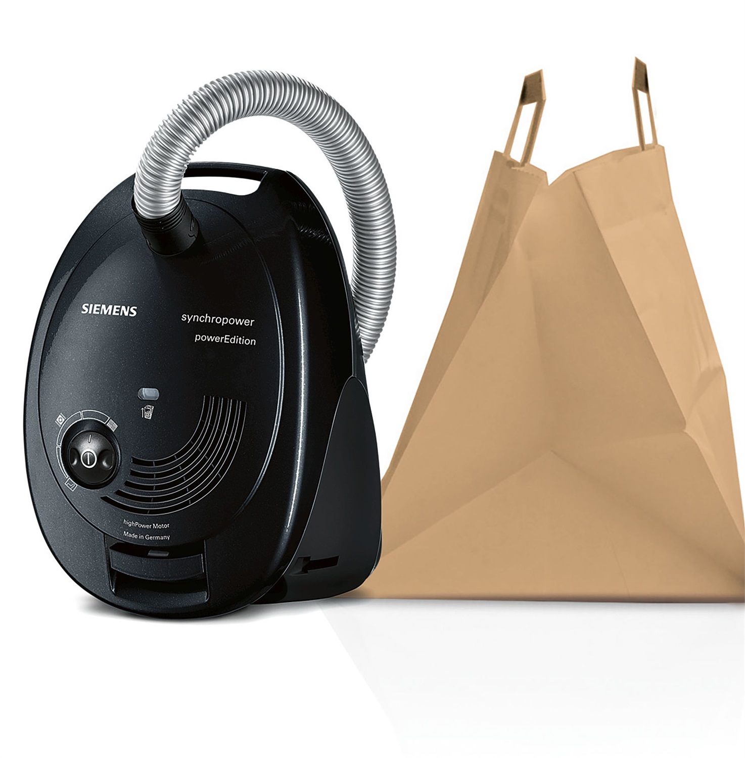 Siemens VS06A212 Aspirapolvere a Traino a Cilindro 600 W con Sacchetto, Filtro Igienico e Bocchetta per Pavimenti