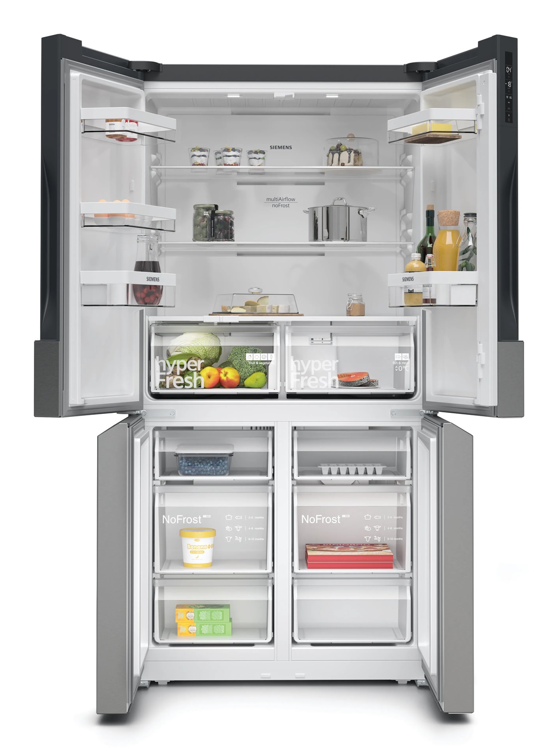 Siemens iQ300 KF96NVPEA Frigorifero Side-by-Side Libera Installazione 605 L Argento No Frost