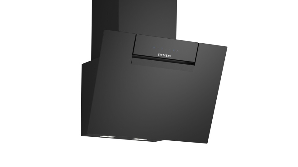 Siemens LC67KFN60 Cappa Aspirante a Parete 60 cm in Vetro Nero, Potenza 431 m³/h, Classe Energetica A , Funzionamento Aspirante/Filtrante