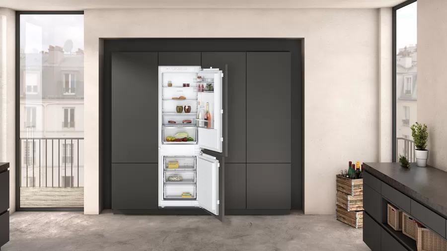 Neff Frigorifero Combinato da Incasso con Congelatore in Basso, Capacità 260 L, Classe Energetica E, Colore Bianco, Tecnologia No Frost