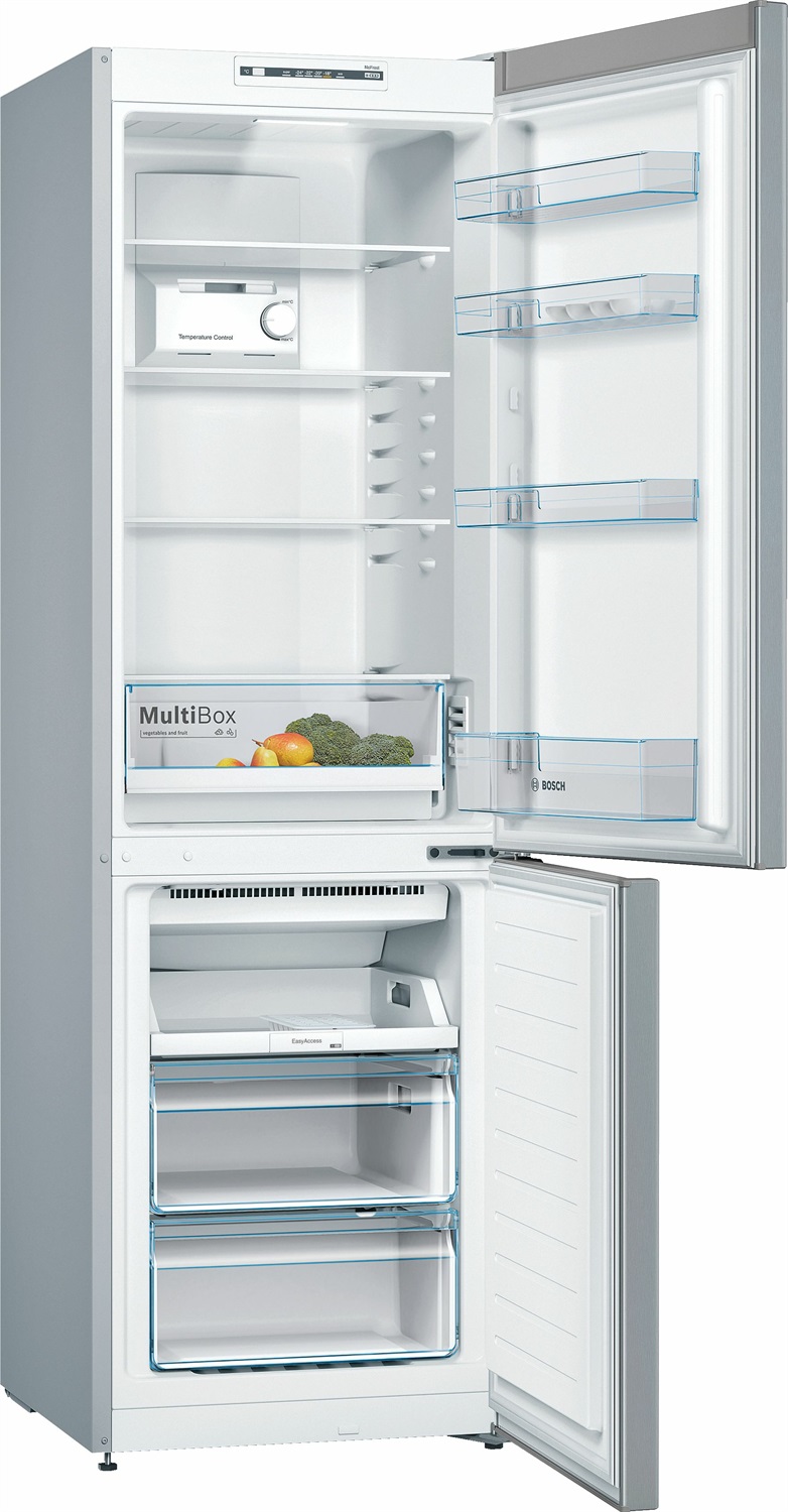 Bosch KGN36NLEA Frigorifero Combinato da Libera Installazione 186 x 60 cm Inox Look 305 L Classe E NoFrost